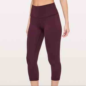 Lulu Lemon Cropped Maroon Leggings